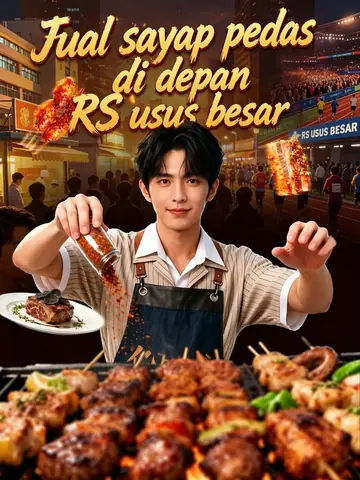 Jual sayap pedas di depan RS usus besar