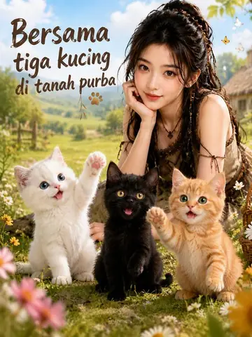Bersama tiga kucing di tanah purba