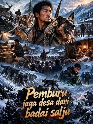 Pemburu jaga desa dari badai salju